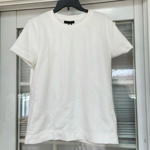 Donna Karen New York White Sequened Top. Size L.